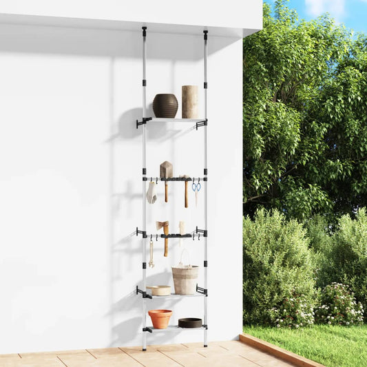 vidaXL Support de jardin télescopique à 3 étagères Argenté Aluminium