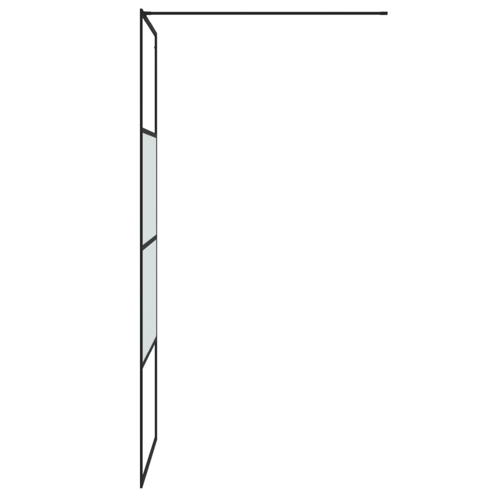 vidaXL Paroi de douche Noir 80x195 cm Verre ESG demi-dépoli