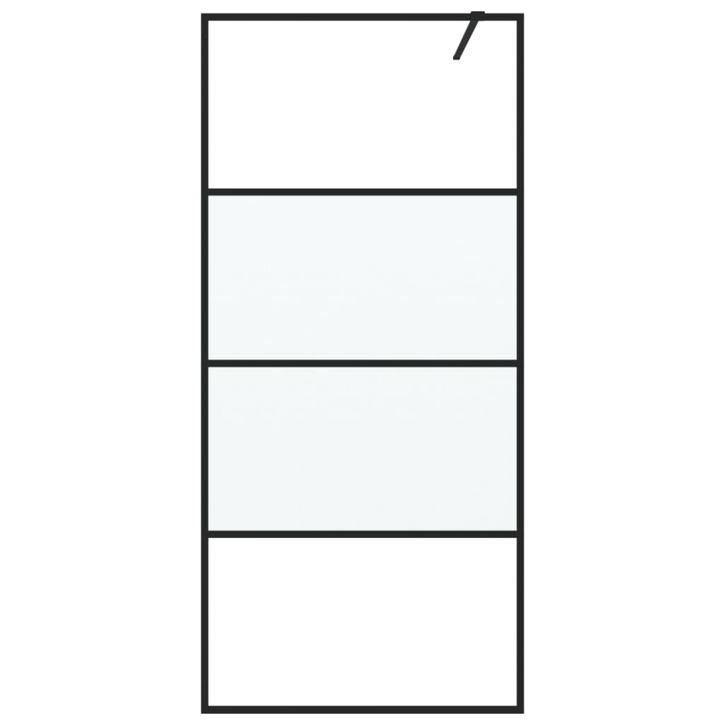 vidaXL Paroi de douche Noir 90x195 cm Verre ESG demi-dépoli