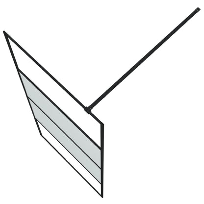 vidaXL Paroi de douche Noir 90x195 cm Verre ESG demi-dépoli