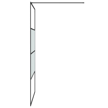 vidaXL Paroi de douche Noir 115x195 cm Verre ESG demi-dépoli