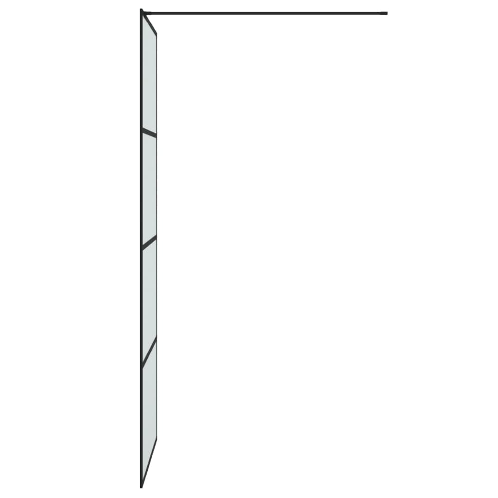 vidaXL Paroi de douche Noir 80x195 cm Verre ESG dépoli