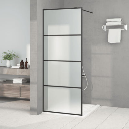 vidaXL Paroi de douche Noir 80x195 cm Verre ESG dépoli