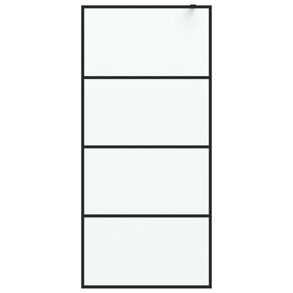 vidaXL Paroi de douche Noir 90x195 cm Verre ESG dépoli