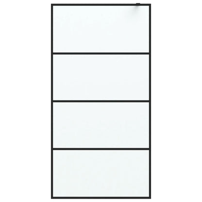 vidaXL Paroi de douche Noir 100x195 cm Verre ESG dépoli