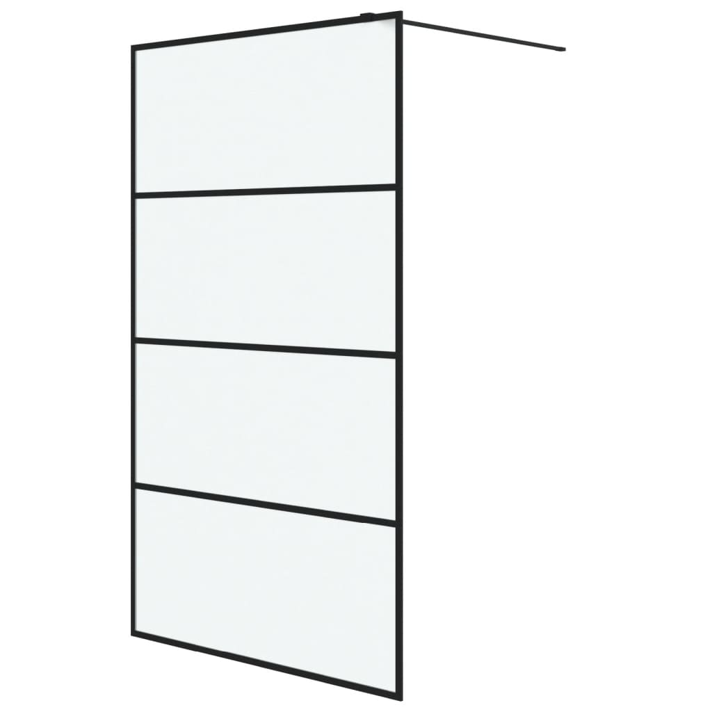 vidaXL Paroi de douche Noir 115x195 cm Verre ESG dépoli