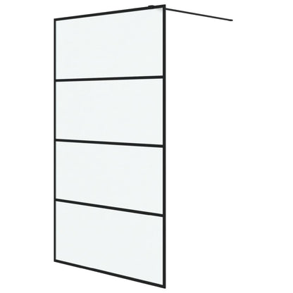 vidaXL Paroi de douche Noir 115x195 cm Verre ESG dépoli
