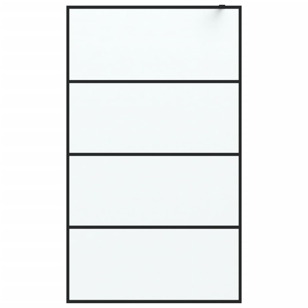 vidaXL Paroi de douche Noir 115x195 cm Verre ESG dépoli