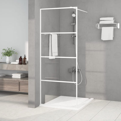 vidaXL Paroi de douche Blanc 80x195 cm Verre ESG transparent