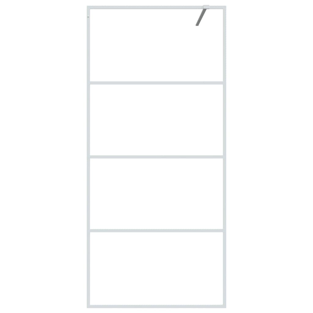 vidaXL Paroi de douche Blanc 90x195 cm Verre ESG transparent
