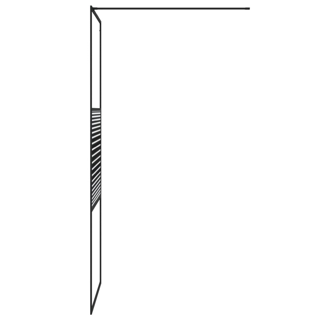 vidaXL Paroi de douche Noir 80x195 cm Verre ESG transparent