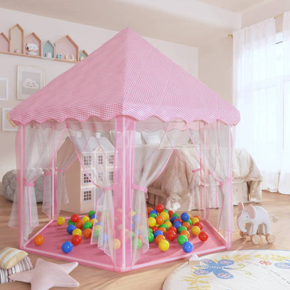vidaXL Tente de jeu princesse avec 250 balles Rose 133x140 cm
