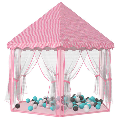 vidaXL Tente de jeu princesse avec 250 balles Rose 133x140 cm