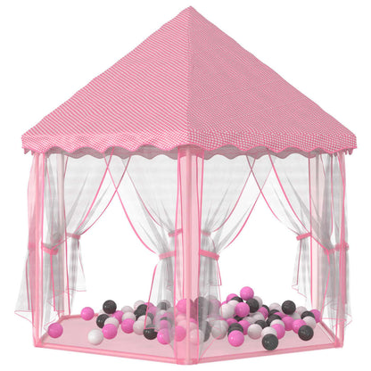 vidaXL Tente de jeu princesse avec 250 balles Rose 133x140 cm