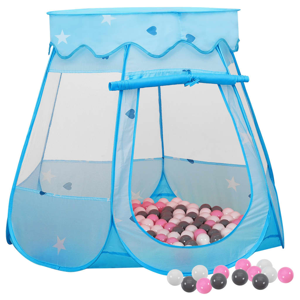 vidaXL Tente de jeu pour enfants avec 250 balles Bleu 102x102x82 cm