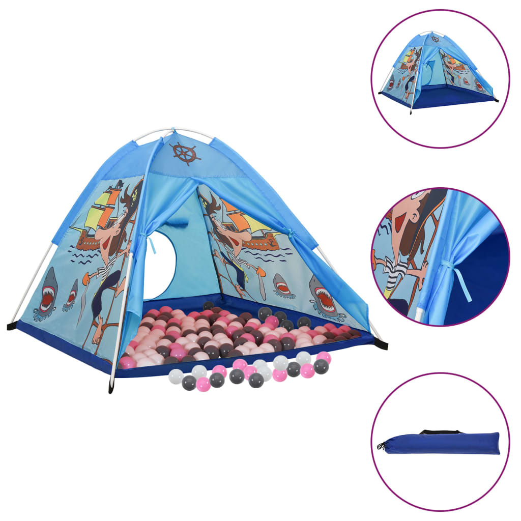 vidaXL Tente de jeu pour enfants avec 250 balles Bleu 120x120x90 cm