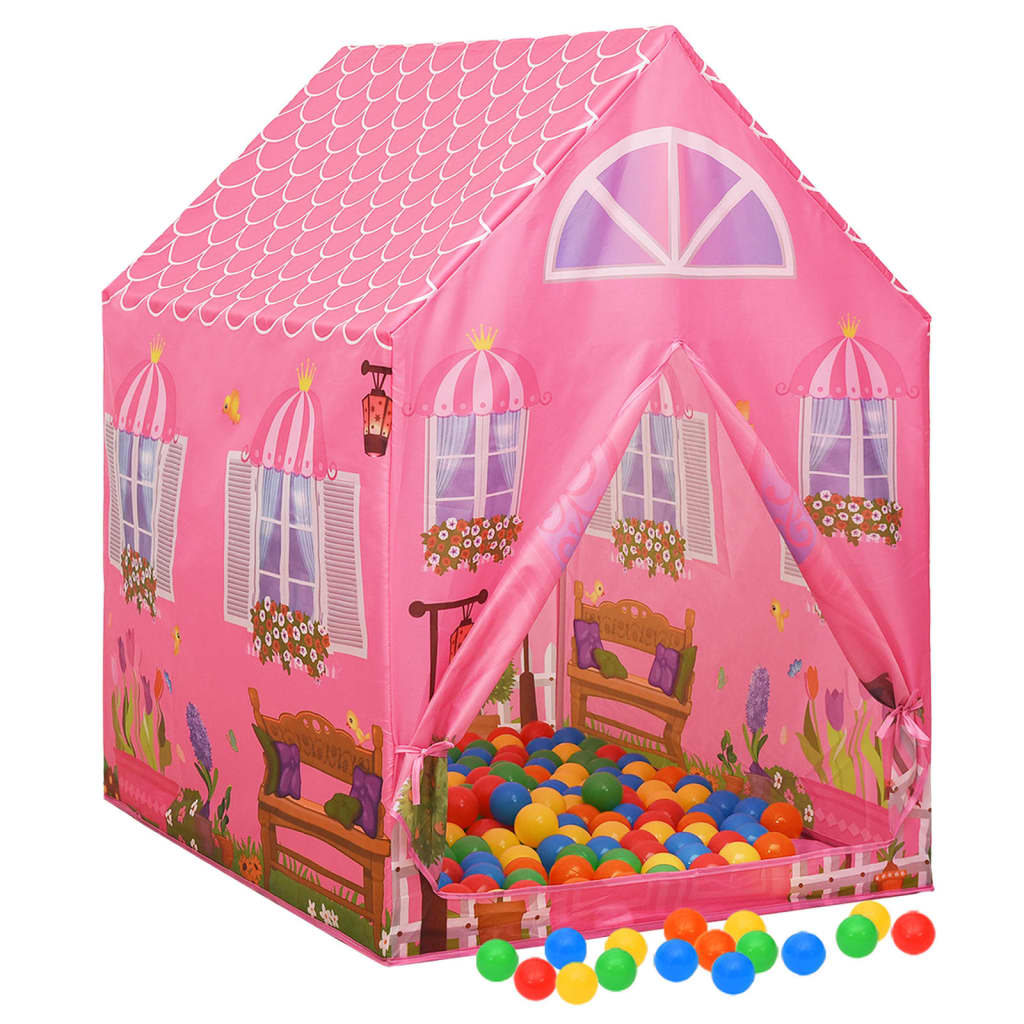 vidaXL Tente de jeu pour enfants avec 250 balles Rose 69x94x104 cm