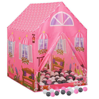 vidaXL Tente de jeu pour enfants avec 250 balles Rose 69x94x104 cm
