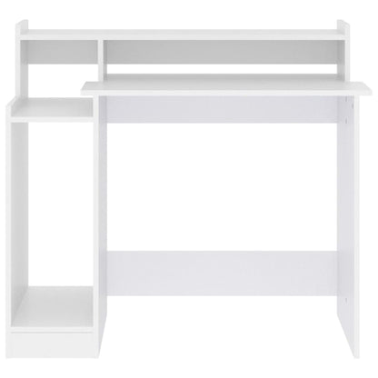 vidaXL Bureau avec lumières LED Blanc 97x45x90 cm Bois d'ingénierie