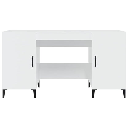 vidaXL Bureau Blanc brillant 140x50x75 cm Bois d'ingénierie
