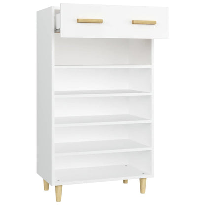 vidaXL Armoire à chaussures Blanc 60x35x105 cm Bois d'ingénierie
