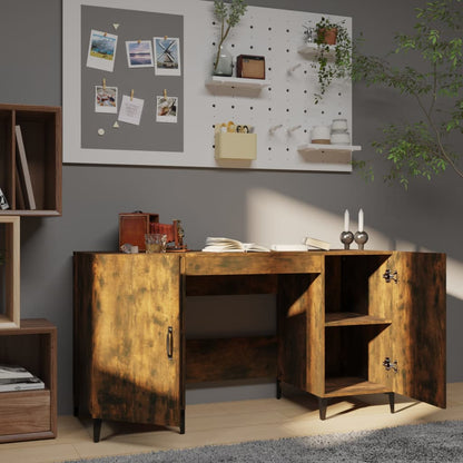 vidaXL Bureau Chêne fumé 140x50x75 cm Bois d'ingénierie