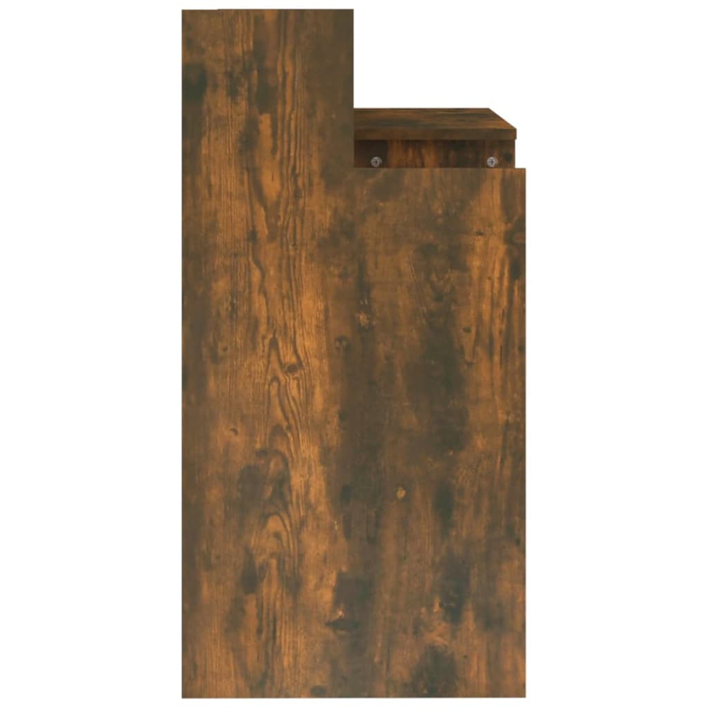 vidaXL Bureau et lumières LED Chêne fumé 97x45x90 cm Bois d'ingénierie