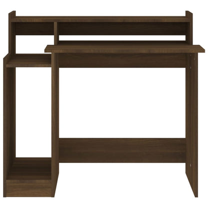 vidaXL Bureau et lumières LED Chêne brun 97x45x90 cm Bois d'ingénierie
