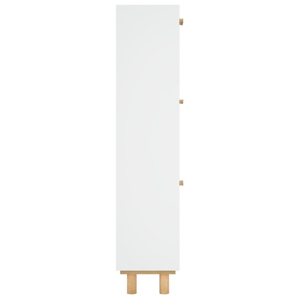 vidaXL Armoire à chaussures Blanc 52x25x115 cm Bois d'ingénierie/rotin