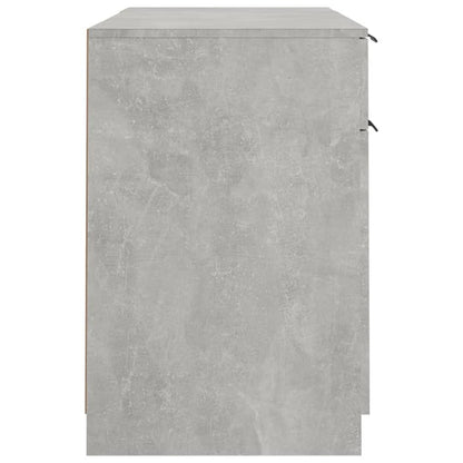 vidaXL Bureau avec armoire latérale Gris béton Bois d'ingénierie
