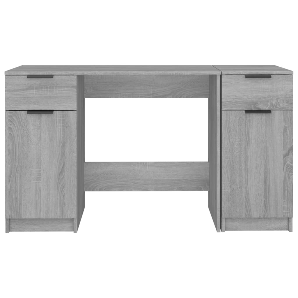 vidaXL Bureau avec armoire latérale Sonoma gris Bois d'ingénierie