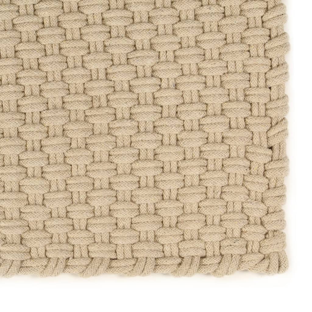 vidaXL Tapis rectangulaire Naturel 160x230 cm Coton