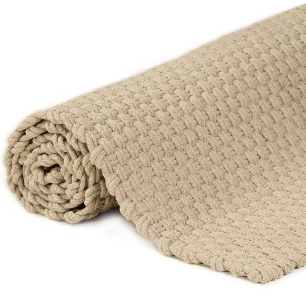 vidaXL Tapis rectangulaire Naturel 160x230 cm Coton