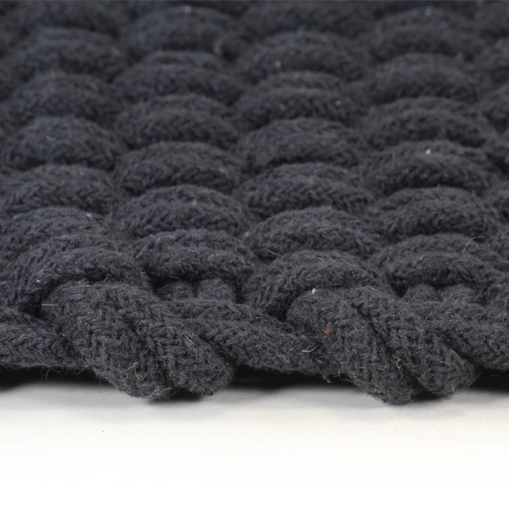 vidaXL Tapis rectangulaire Anthracite 160x230 cm Coton