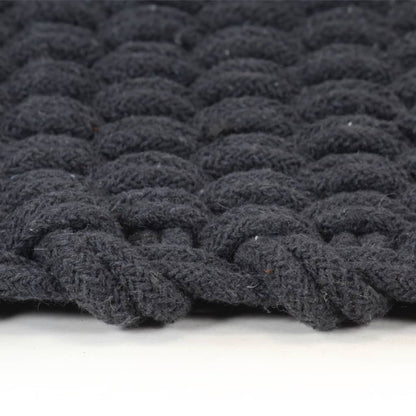 vidaXL Tapis rectangulaire Anthracite 160x230 cm Coton