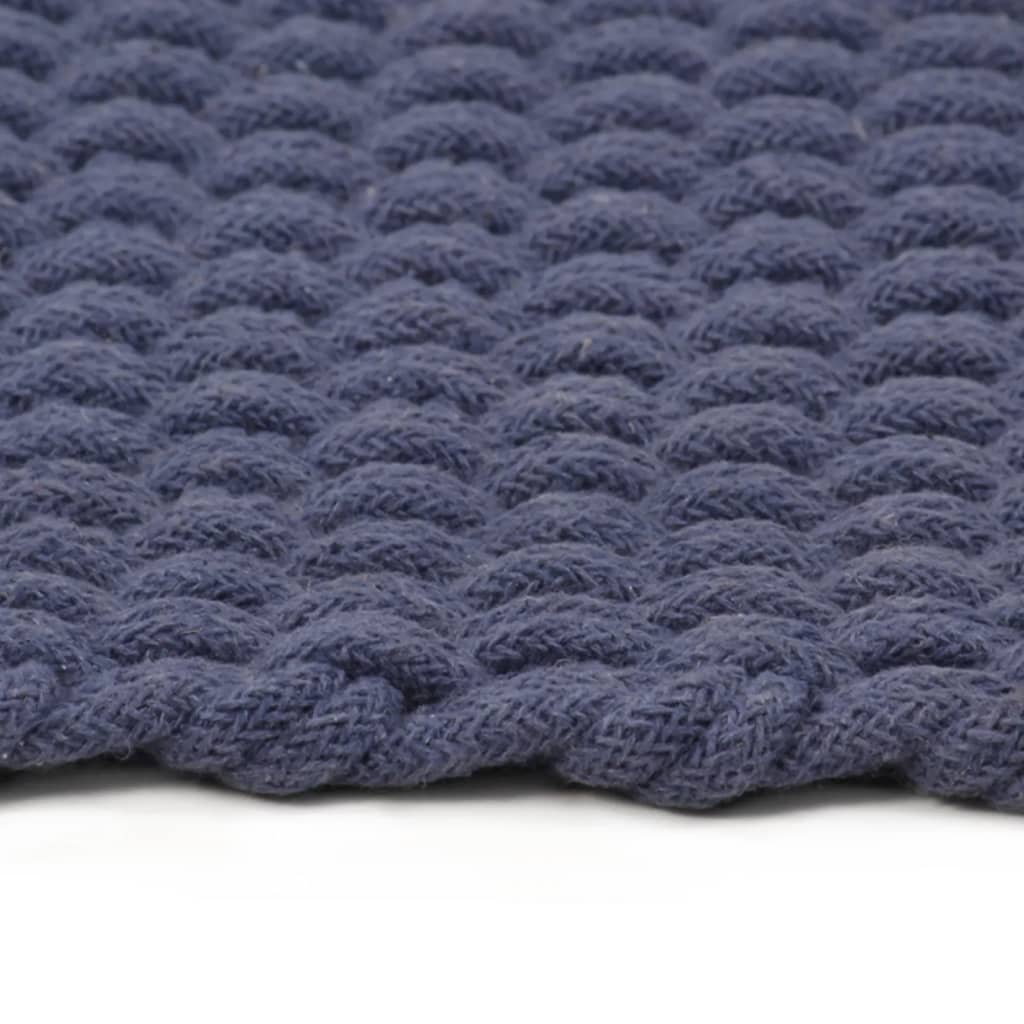 vidaXL Tapis rectangulaire Bleu marine 120x180 cm Coton