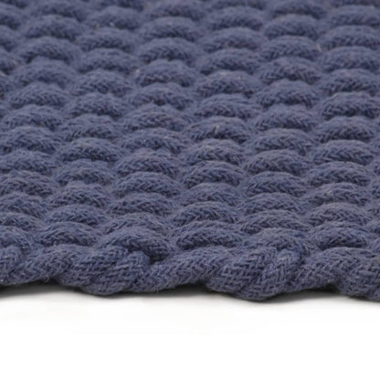vidaXL Tapis rectangulaire Bleu marine 120x180 cm Coton