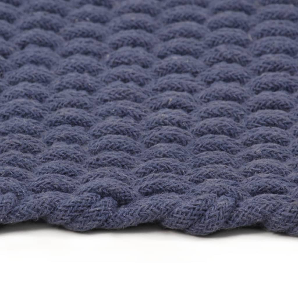 vidaXL Tapis rectangulaire Bleu marine 160x230 cm Coton