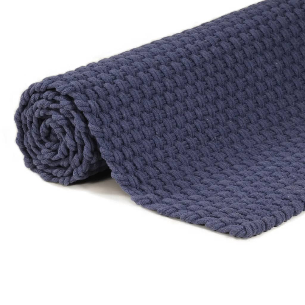 vidaXL Tapis rectangulaire Bleu marine 160x230 cm Coton
