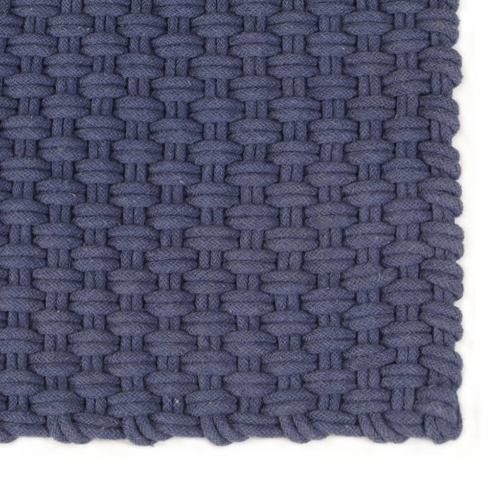 vidaXL Tapis rectangulaire Bleu marine 180x250 cm Coton