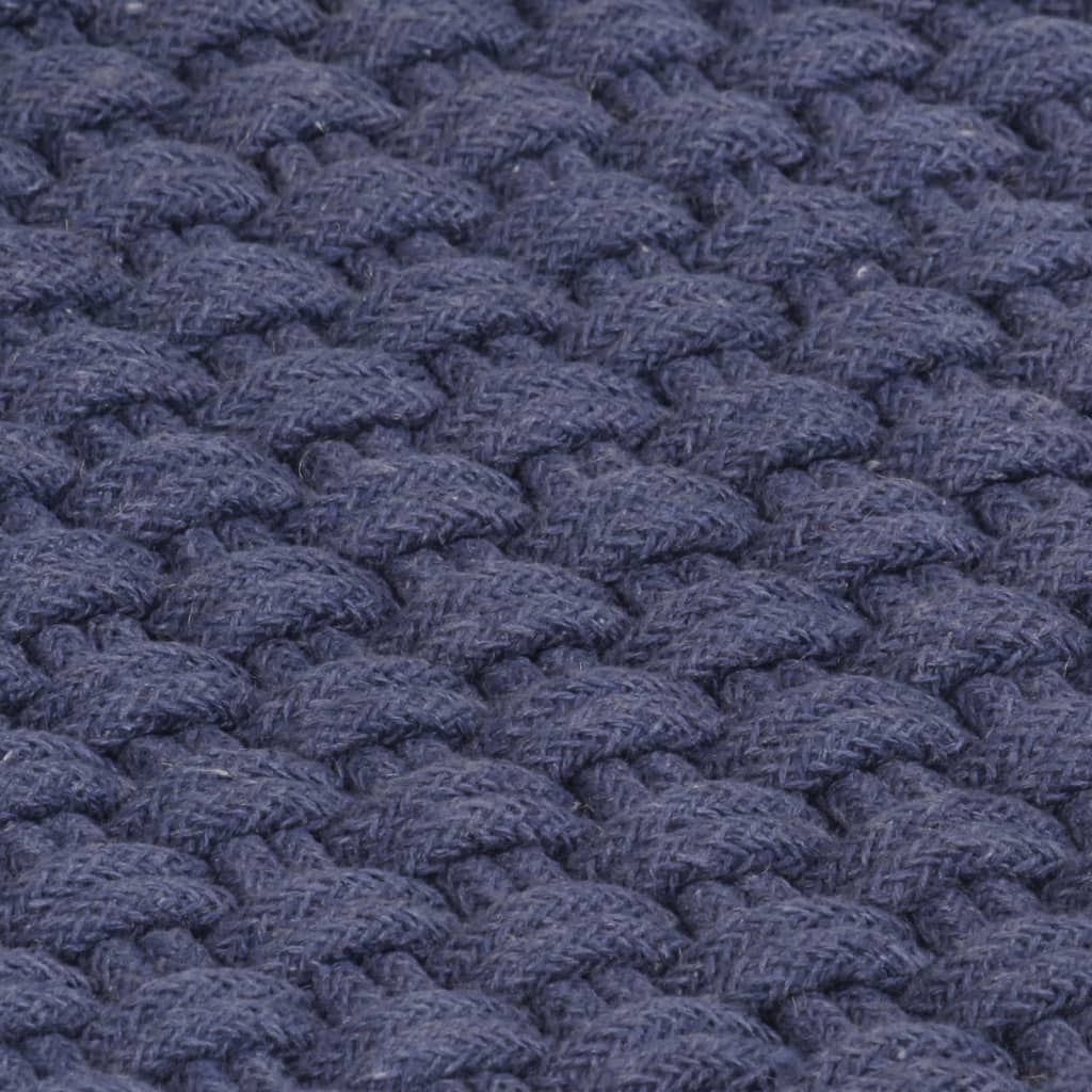 vidaXL Tapis rectangulaire Bleu marine 180x250 cm Coton