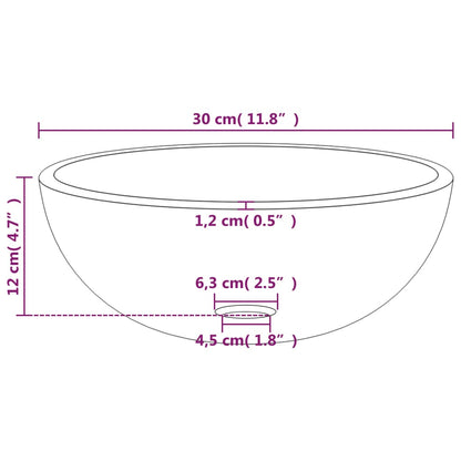 vidaXL Lavabo Verre trempé 30x12 cm Doré