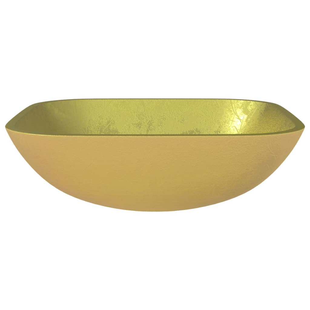 vidaXL Lavabo Verre 42x42x14 cm Doré