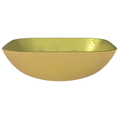 vidaXL Lavabo Verre 42x42x14 cm Doré