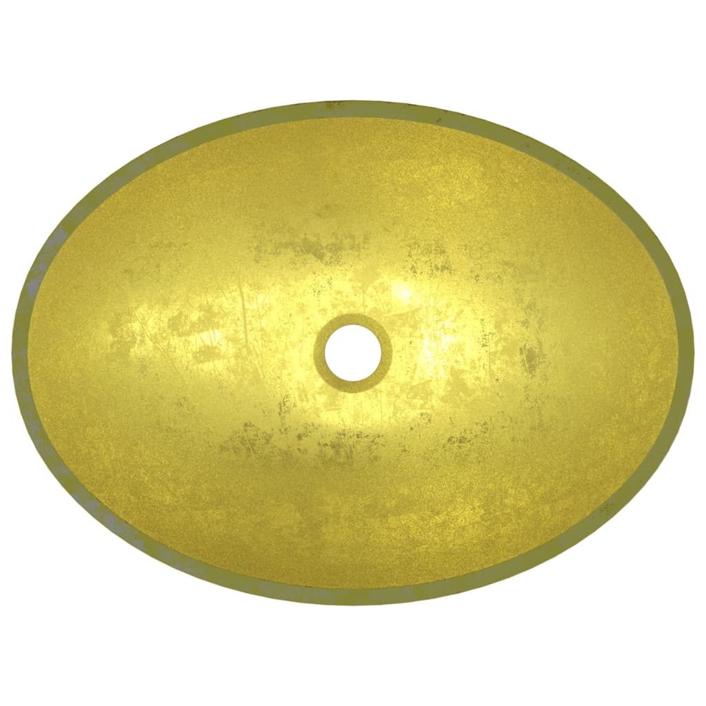 vidaXL Lavabo Verre 50x37x14 cm Doré