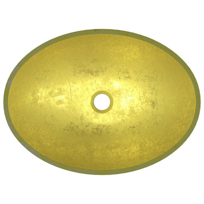 vidaXL Lavabo Verre 50x37x14 cm Doré