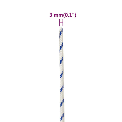 vidaXL Corde de bateau Blanc 3 mm 25 m Polypropylène