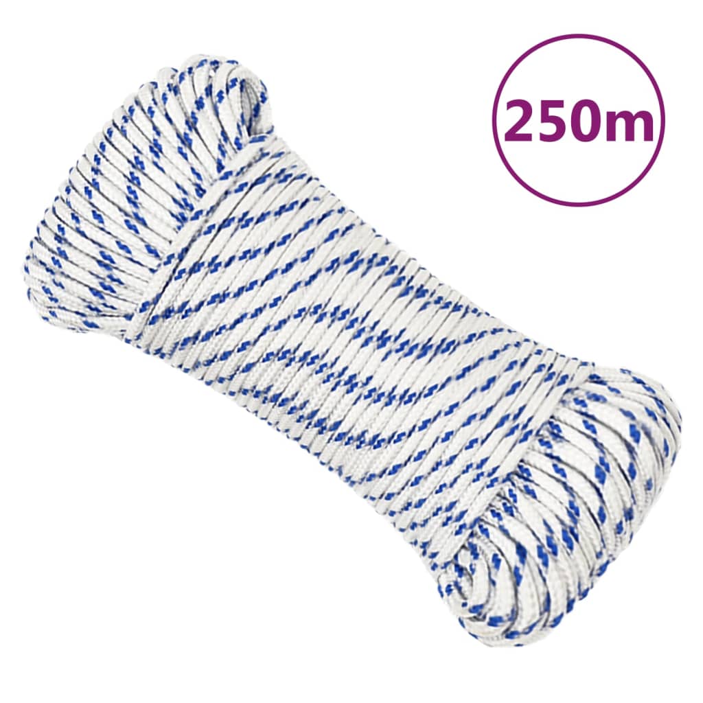 vidaXL Corde de bateau Blanc 3 mm 250 m Polypropylène