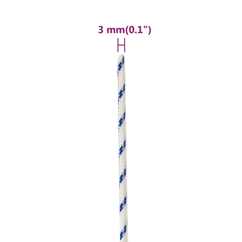 vidaXL Corde de bateau Blanc 3 mm 500 m Polypropylène
