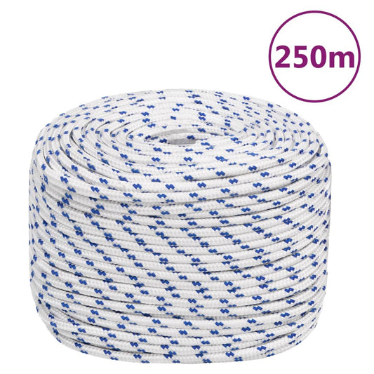 vidaXL Corde de bateau Blanc 8 mm 250 m Polypropylène